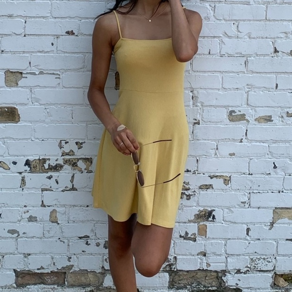 Yellow mini dress